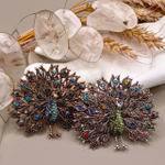 Брошь "Павлин" с кресталами