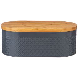 ХЛЕБНИЦА AGNESS 33,8Х18Х12СМ С 2-МЯ БАНКАМИ Д/СЫП. ПРОД. D10СМ, H11СМ, GREY