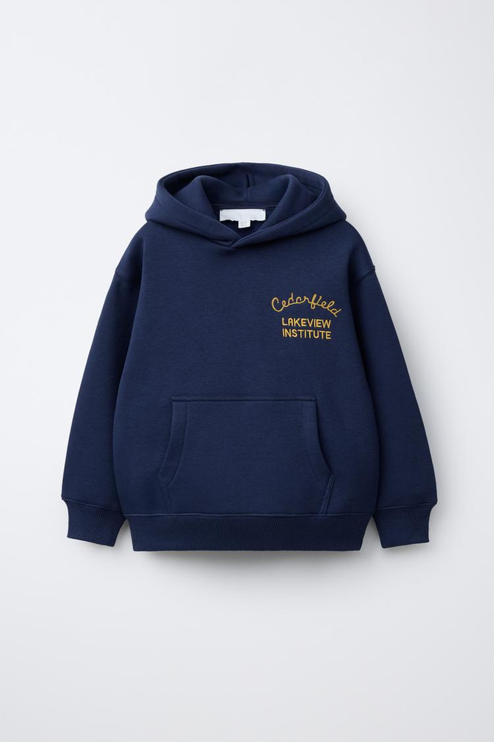 ZARA ХУДИ С ВЫШИТЫМ ТЕКСТОМ, МОРСКОЙ СИНИЙ