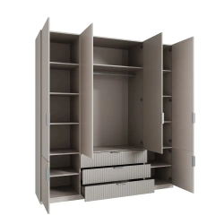 Шкаф распашной Валенсия- 4, серо-коричневый