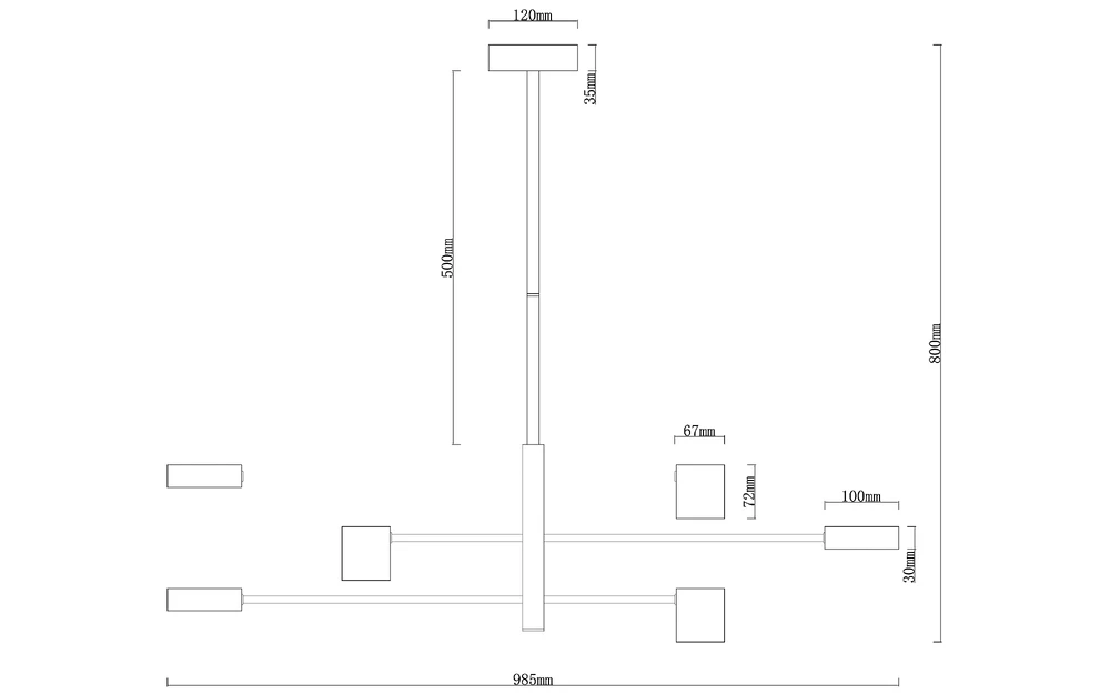 Люстра на штанге Arte Lamp STANLEY A2476PL-40PB