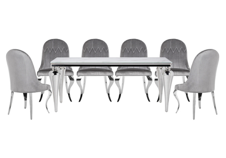 Обеденная группа Woodville Карли white, gray