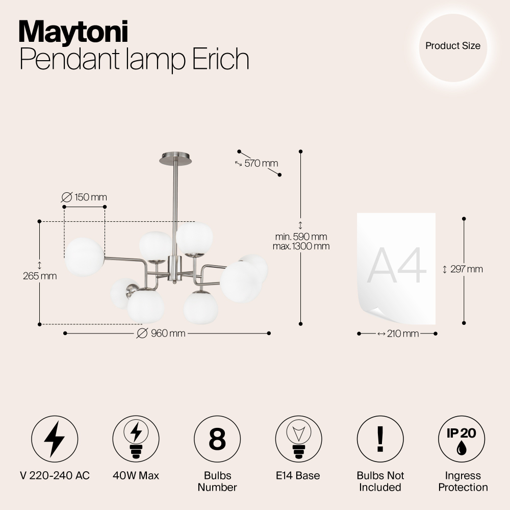 Потолочная люстра Maytoni MOD221-PL-08-N