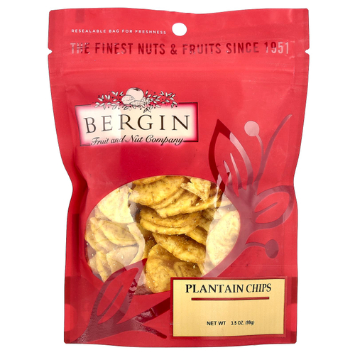 Bergin Fruit and Nut Company, чипсы из подорожника, 99 г (3,5 унции)