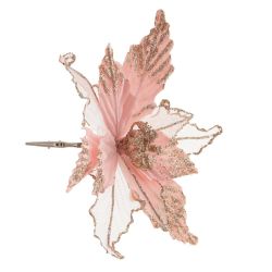 GAEM Цветок искусственный "Пуансеттия" (на клипсе), L24 W24 H13 см, 2в.