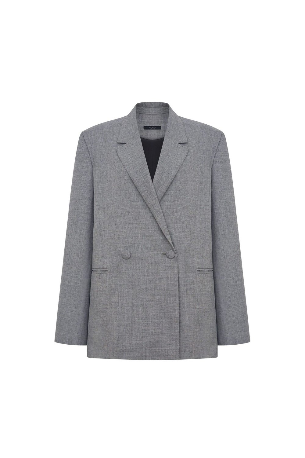 Жакет двубортный серый