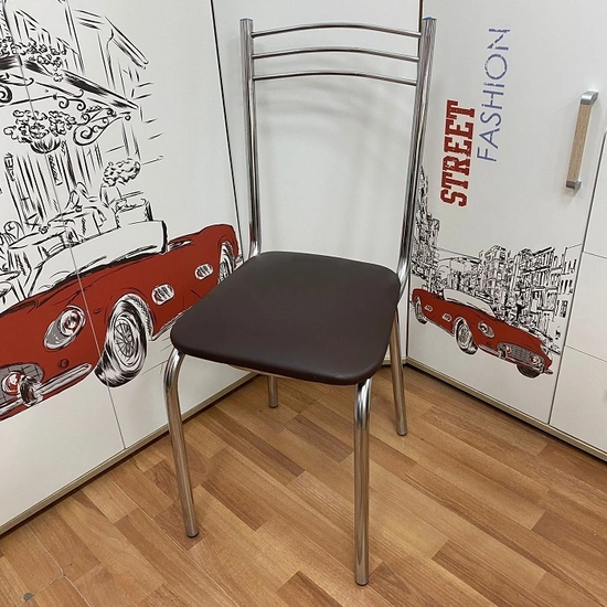 Стул УВЕРТЮРА NEW хром кожзам шоколад