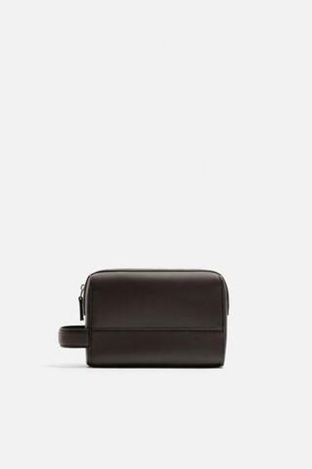 ZARA ОДНОТОННЫЙ НЕСЕССЕР, КОРИЧНЕВЫЙ