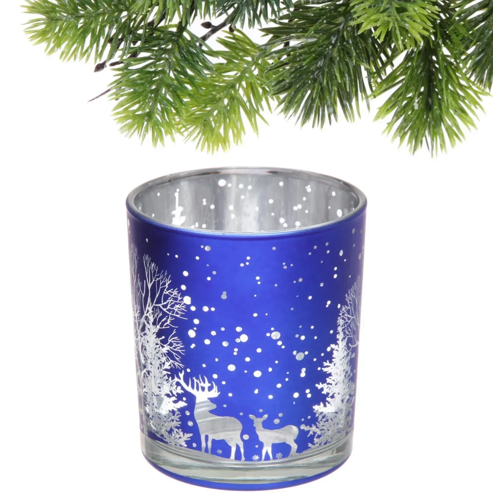 Подсвечник «Зимнее сияние» 8,5*10 см, Синий