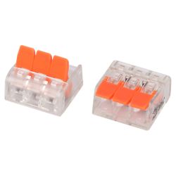 Клемма ЭРА NO-225-429 универсальная 221-413 компактная с рычагами 3-проводная 0.2-4 мм2 упаковка 4 шт