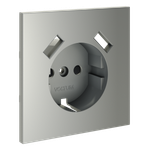 Накладка для розетки с заземлением и защитными шторками, с USB A+A, S70 (сталь)