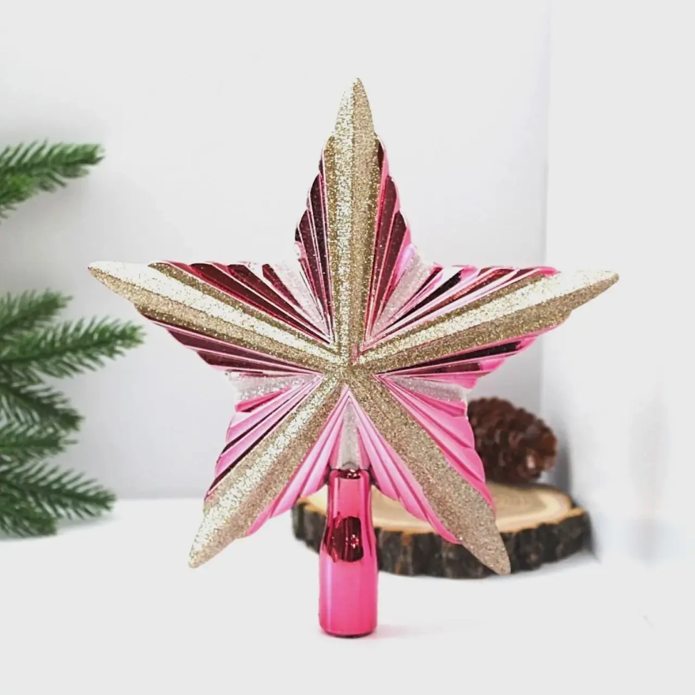 Верхушка на ёлку SHINE «Holiday» 20 см, rose pink