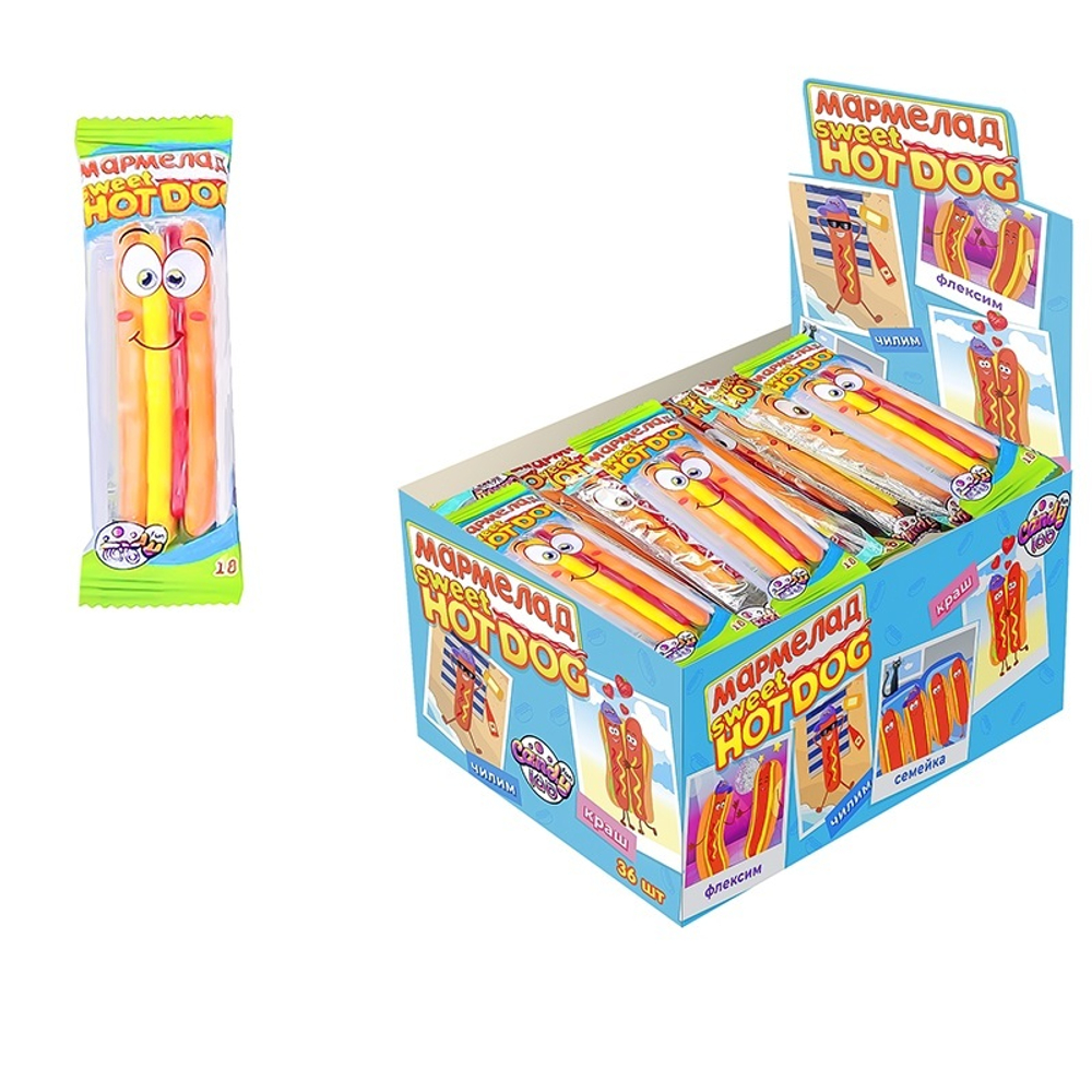 Мармелад жевательный «Sweet HOTDOG», 1кор*12бл*36шт,18гр