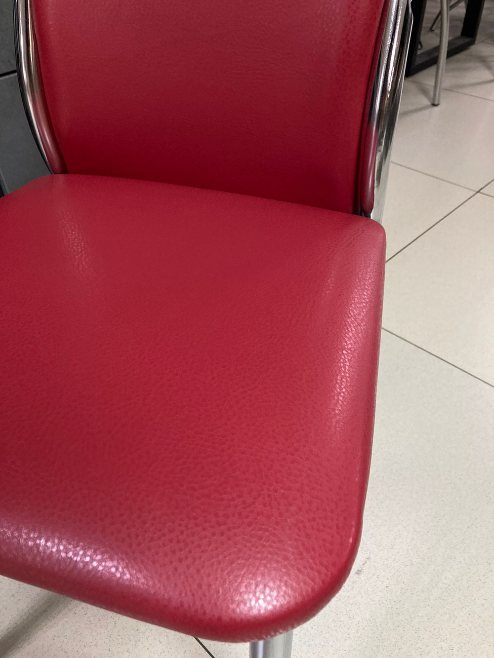 Стул Оскар каркас квадрат хром Основание экокожа бордо