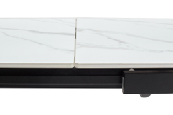 Стол CORNER 120 MATT WHITE MARBLE SOLID CERAMIC / BLACK, ®DISAUR