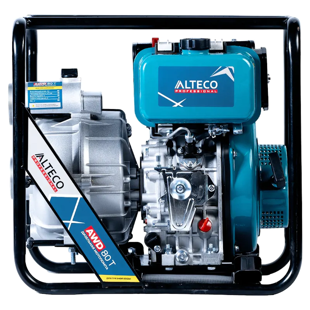 ALTECO AWD80T Professional мотопомпа дизельная 5.41 л.с, 750 л/мин, диаметр 80 мм, 44237