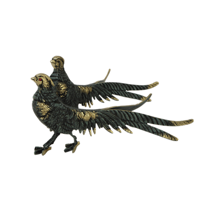 Бронзовые статуэтки Фазаны антик 14 х 27 см,