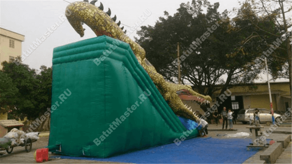 Надувная горка "Крокодил" 12*6*8 м