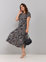 Платье П-032/черный-бежабстракция