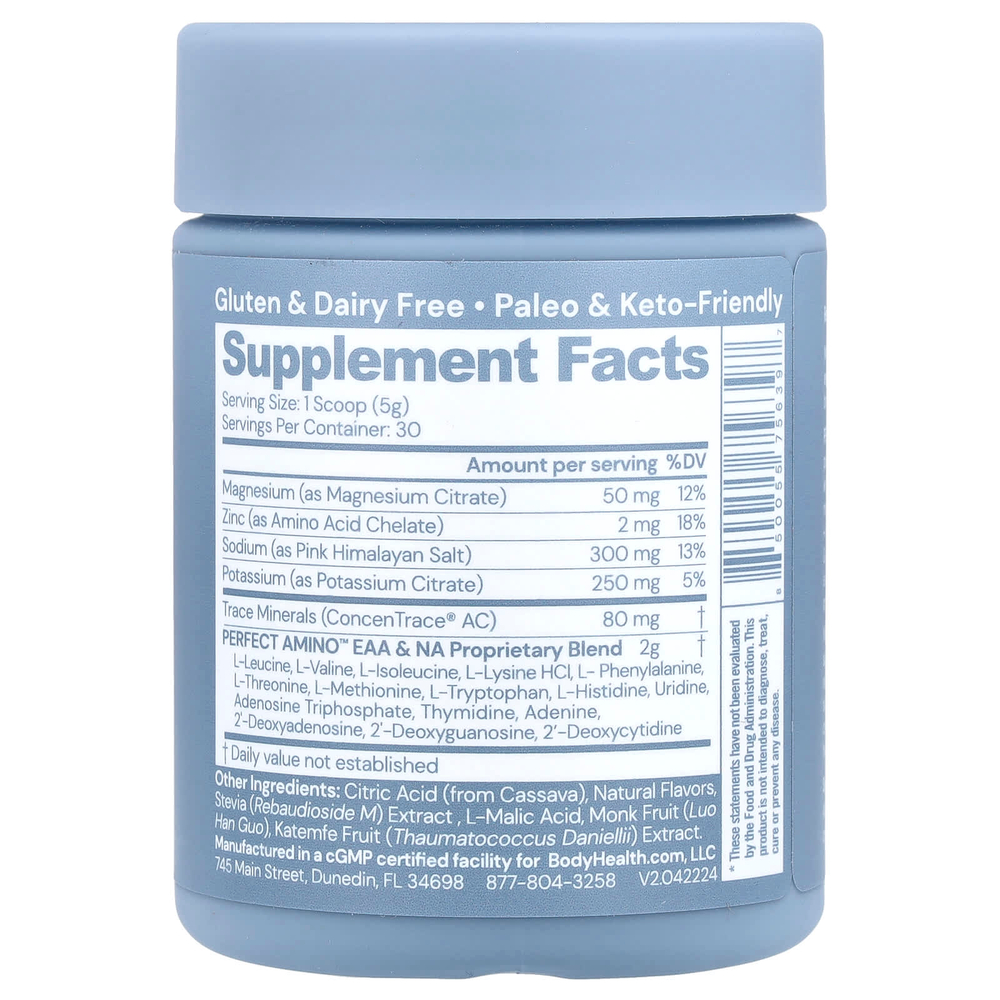 BodyHealth, Perfect Amino ™, электролиты, ягодная смесь, 150 г (5,3 унции)