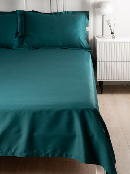 UTOPIA Простыня стандартная, сатин изумрудный