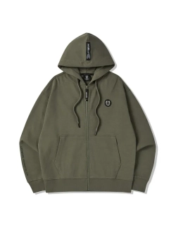 Худи на молнии с капюшоном с металлическим логотипом ladok