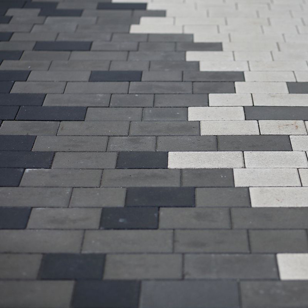 Тротуарная плитка СТАРЫЙ ГОРОД - Стандарт Белый, комплект из 3 видов плит