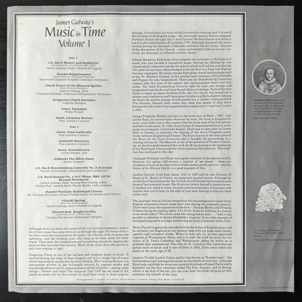 James Galway ‎– James Galway's Music In Time 4LP (США 1983г.)