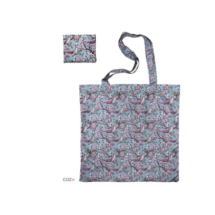 Сумка-шоппер COZA складная с принтом "Райские птицы", 35х41 см