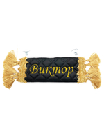Карман Виктор (черный с золотой вышивкой, экокожа)