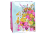 Пакет бумажный 18*23*10см с ручками "Цветы" микс