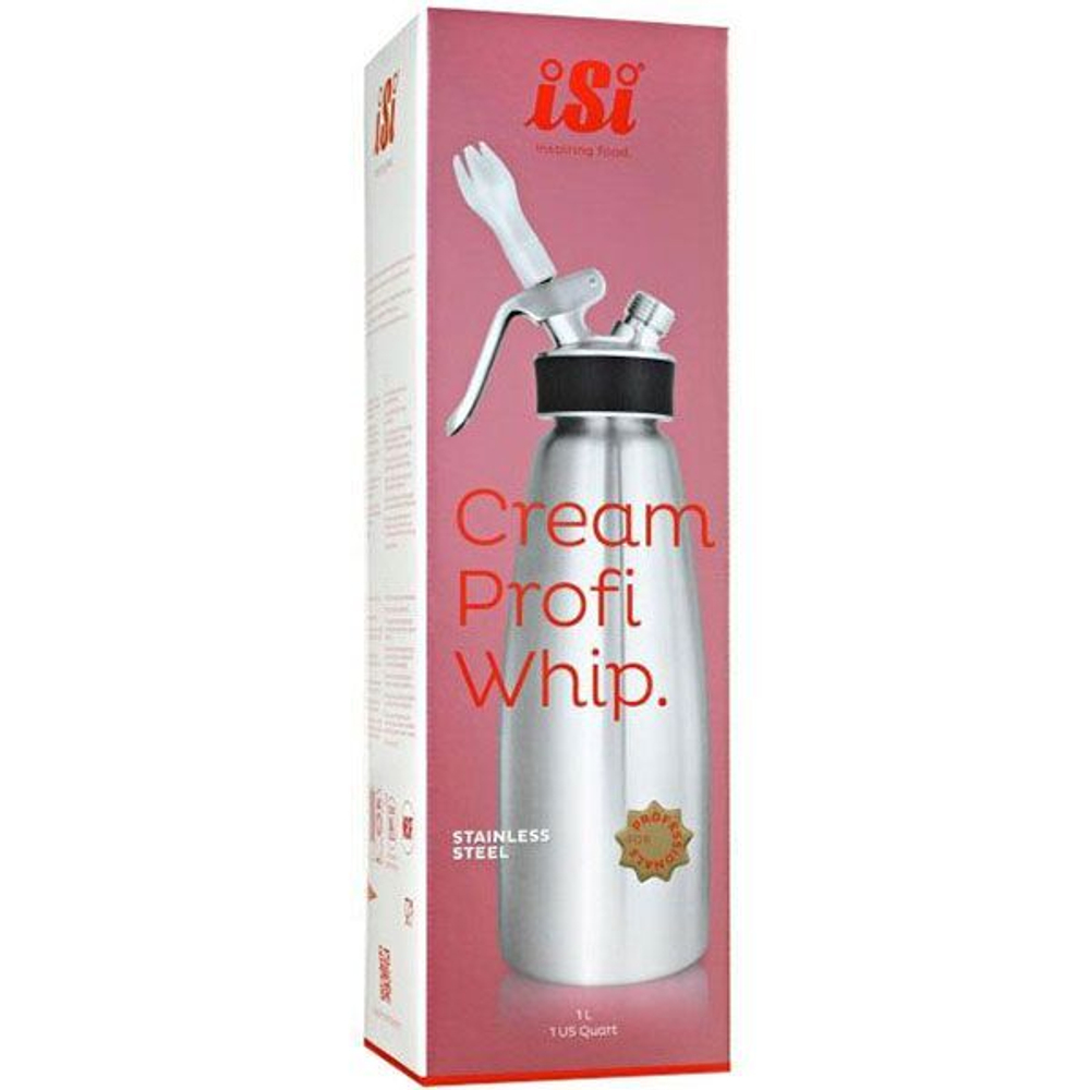 Сифон для сливок «Крим профи»;сталь нерж.,пластик;1л;D=90,H=295,B=115мм;металлич.,черный (Цвет: серебристый)