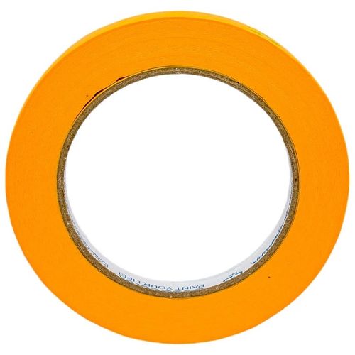 Лента малярная 9 мм 50 м для гладких поверхностей на рисовой бумаге золотистая Master Color