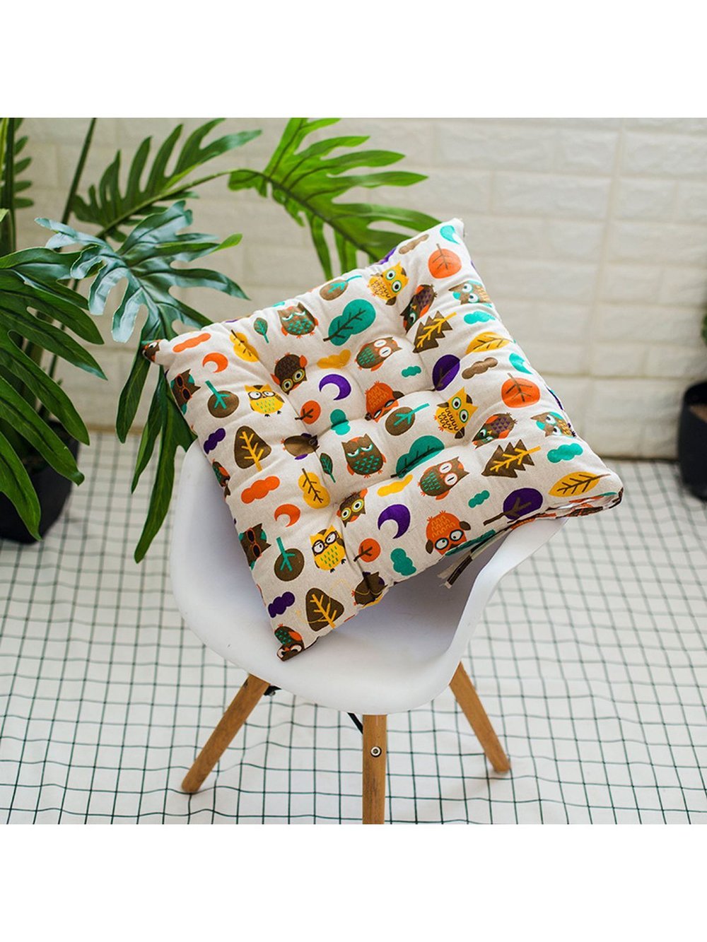 Подушка на стул квадратная 45*45см совята (Т40-417К)