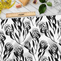 Ткань муслин контрастные бутоны