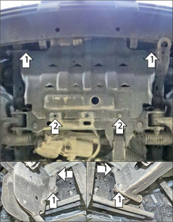 Защита радиатора, 2 мм, Сталь. для Great Wall Poer 2021-н.в., Motodor.73113