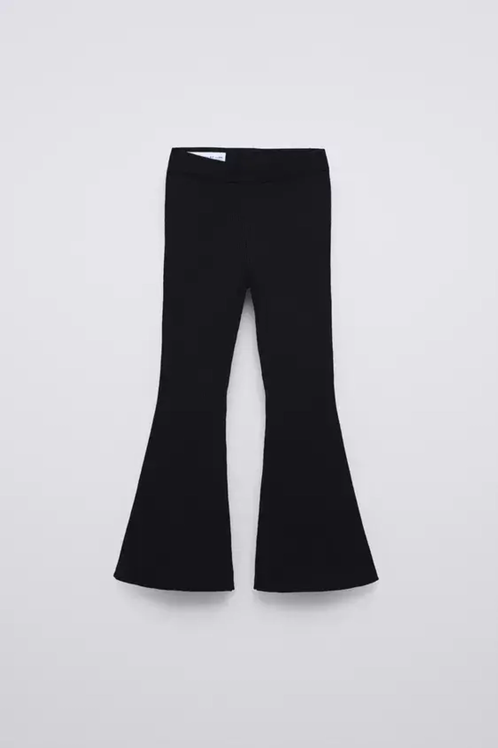 ZARA РАСКЛЕШЕННЫЕ ТРИКОТАЖНЫЕ ЛЕГИНСЫ, ЧЕРНЫЙ