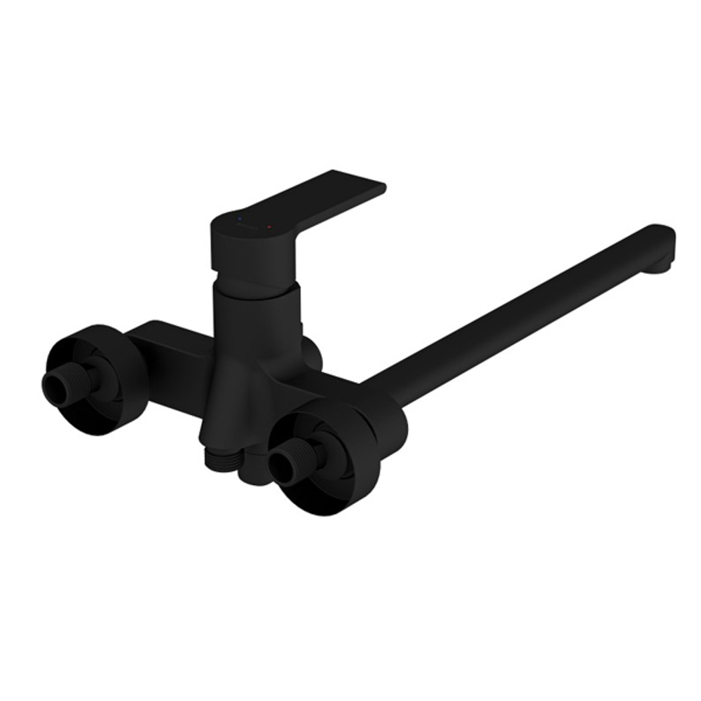 Смеситель для ванны BRASKO BLACK с длинным изливом