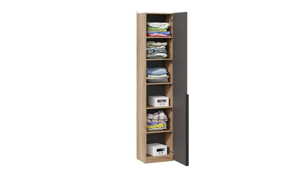 Прихожая с зеркалом комплект мебели Яблоня Беллуно/Графит софт 305х36х217 см