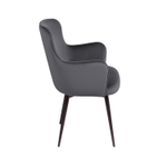 Стул c подлокотниками King, поворотный на 360 градусов, бархат серый 27