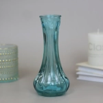 Ваза стеклянная «Муза» 4*16см бирюзовая