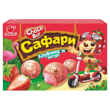 Печенье затяжное Choco-Boy Клубника и йогурт 45 гр