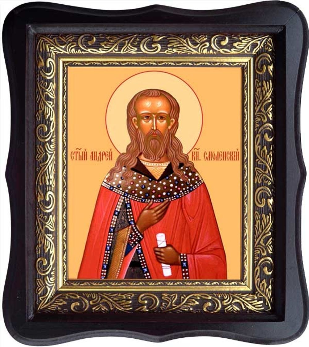 Андрей Смоленский, Переяславский, благоверный князь. Икона на холсте.