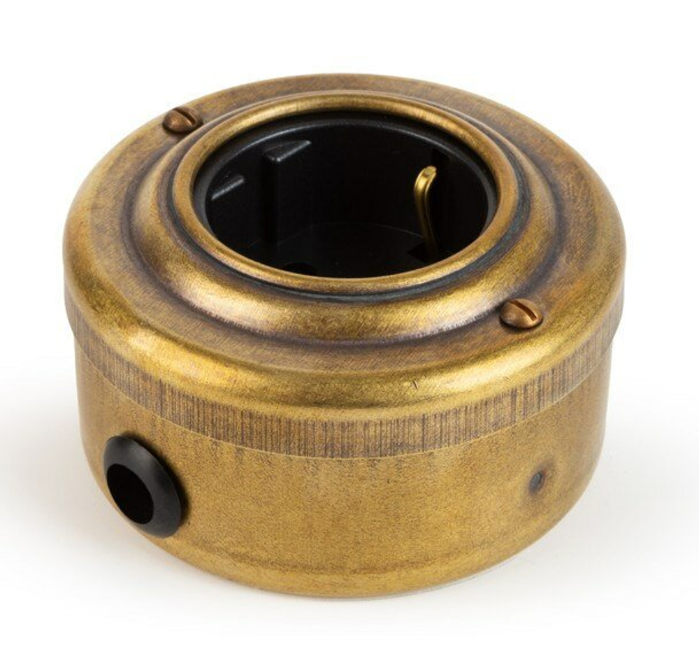 Розетка ретро с з/к и шторками, черная, Бронза VINTAGE-BRASS 20105-1