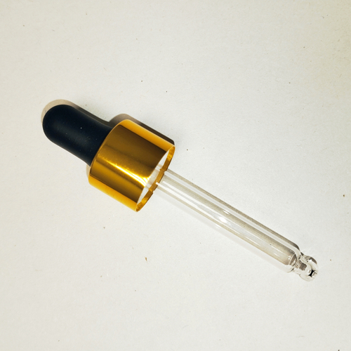 Комплект к флакону 15мл стекло (груша черная+крышка золото+пипетка стекло)