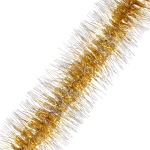 Мишура 2 м 7 см «Фонарик снежный», Золото/белый