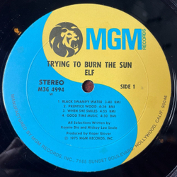 Винтажная виниловая пластинка LP ELF Trying To Burn The Sun (USA 1975)