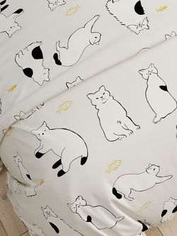 Наволочка комплект 2шт Сказка "Котики на сером" 70х70 см, перкаль