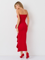 Платье длинное с воланом