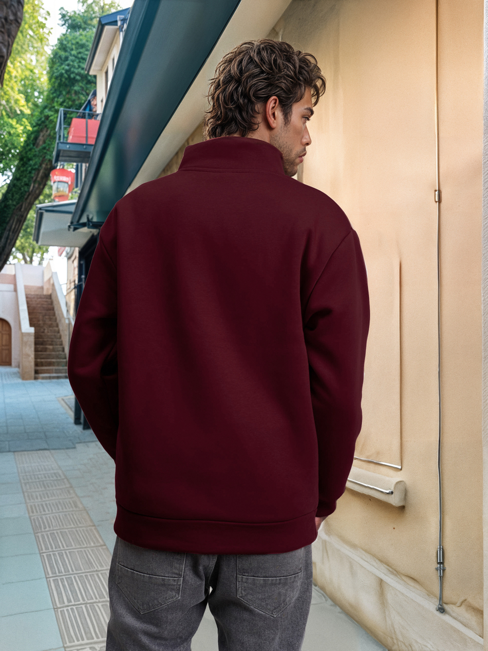 Толстовка мужская с зип-воротником "Saint Petersburg" бордо